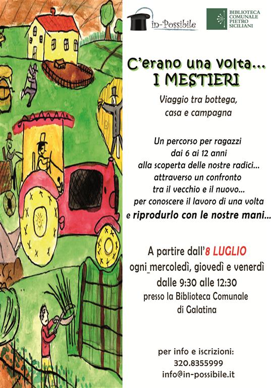 Gli antichi mestieri? Li insegna In-possibile in Biblioteca Gli antichi mestieri? Li insegna In-possibile in Biblioteca
