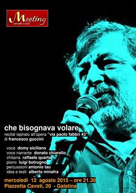 'Che bisognava volare' in piazzetta Cavoti con Guccini