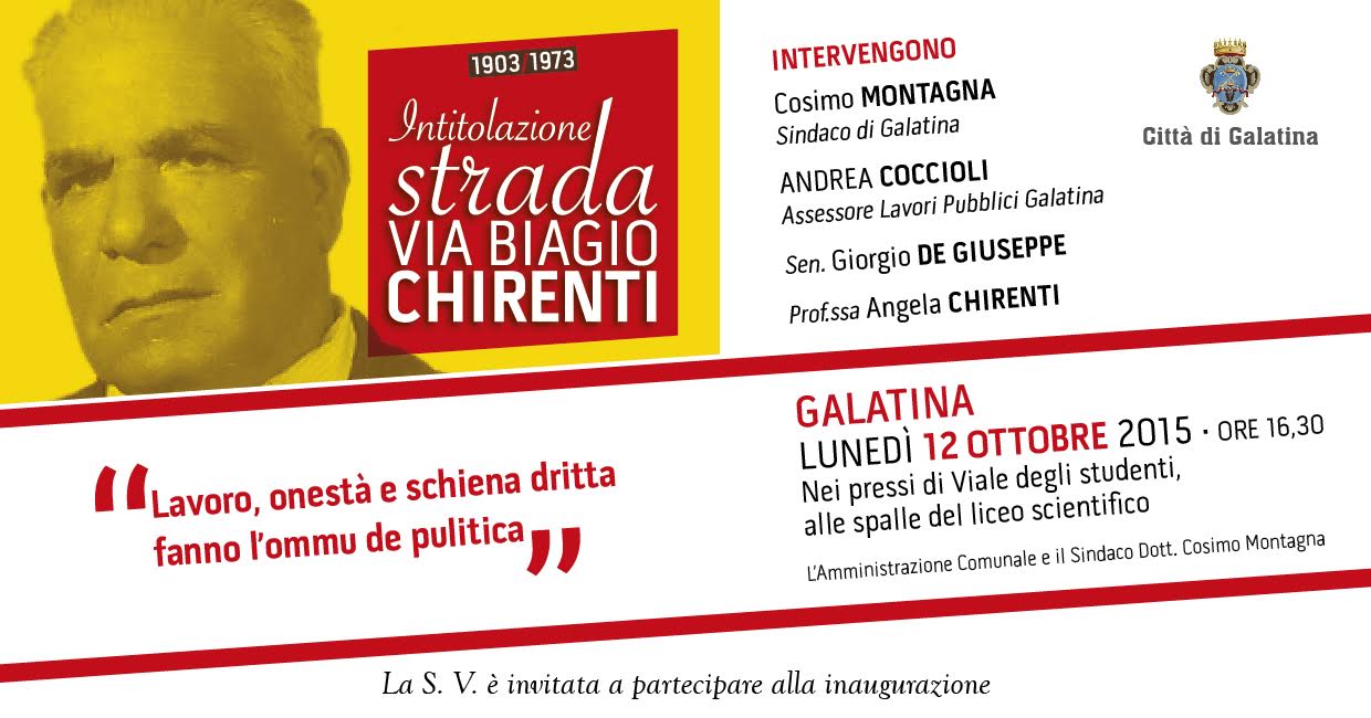 Via Biagio Chirenti diventa realtà