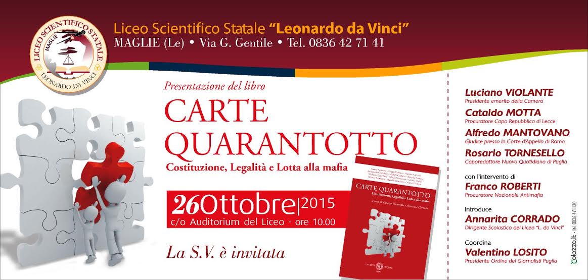 "Carte Quarantotto. Costituzione, legalità e lotta alla mafia" "Carte Quarantotto. Costituzione, legalità e lotta alla mafia"