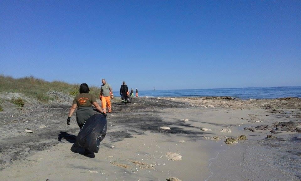 Ripulita la spiaggia a 'Le Cesine'