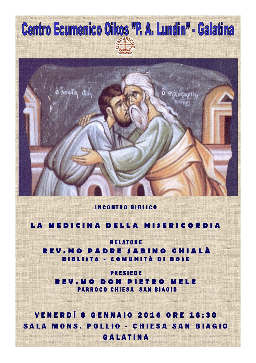 "La medicina della misericordia" "La medicina della misericordia"