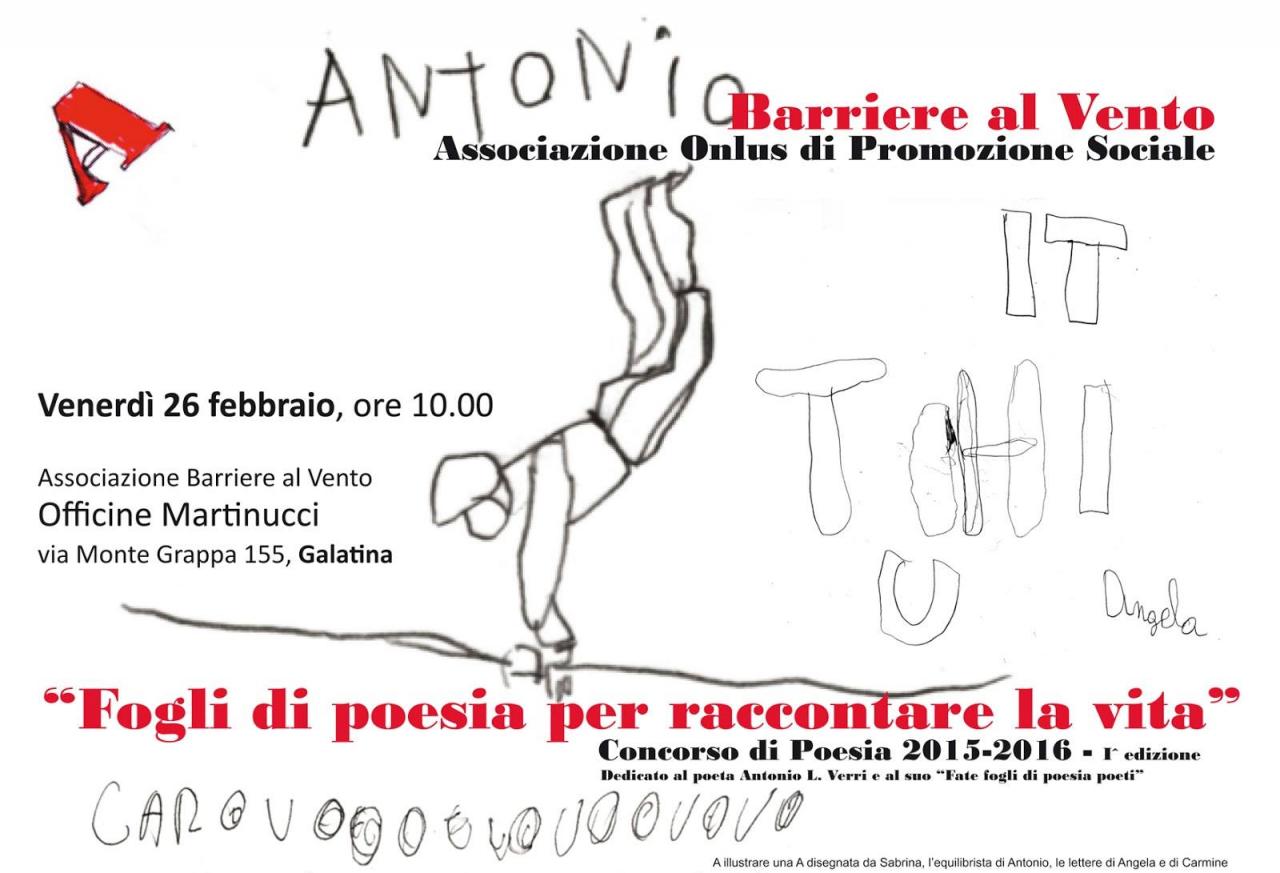 “Fogli di poesia per raccontare la vita”