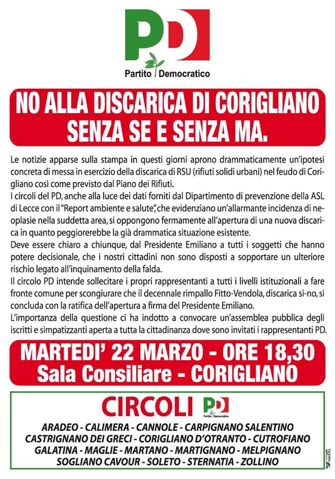 &quot;No alla discarica di Corigliano senza sé e senza ma&quot;