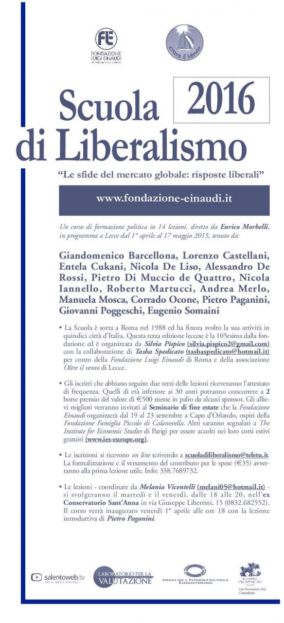 Parte la Scuola di Liberalismo