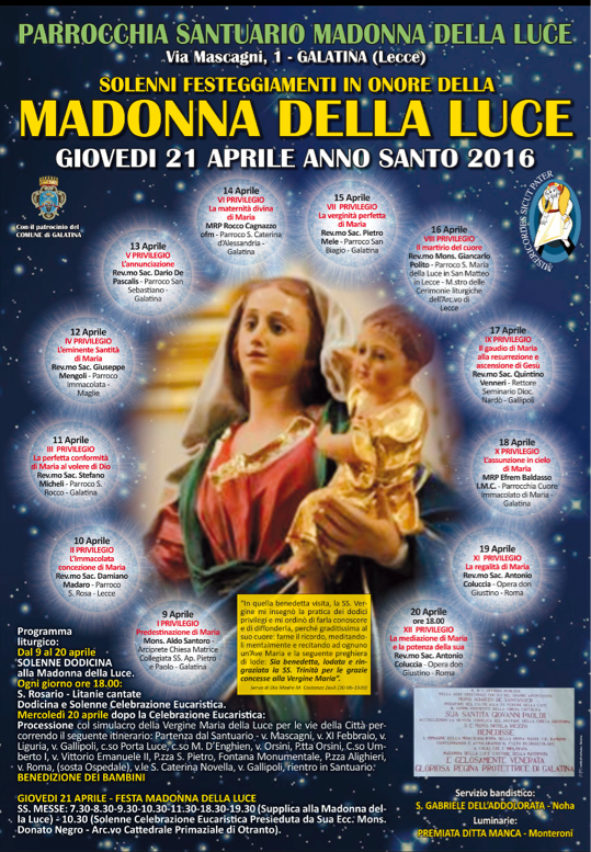 Verso la festa della Madonna della Luce