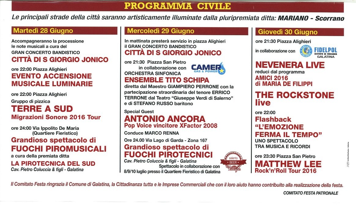 La festa per i Santi Pietro e Paolo