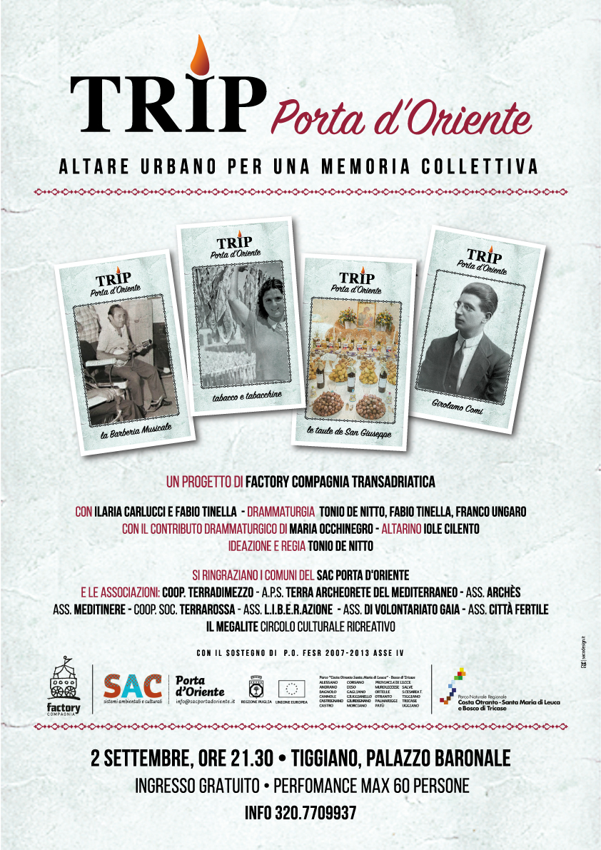 &quot;Trip Porta d'Oriente&quot;, il teatro racconta il Parco Otranto-Leuca