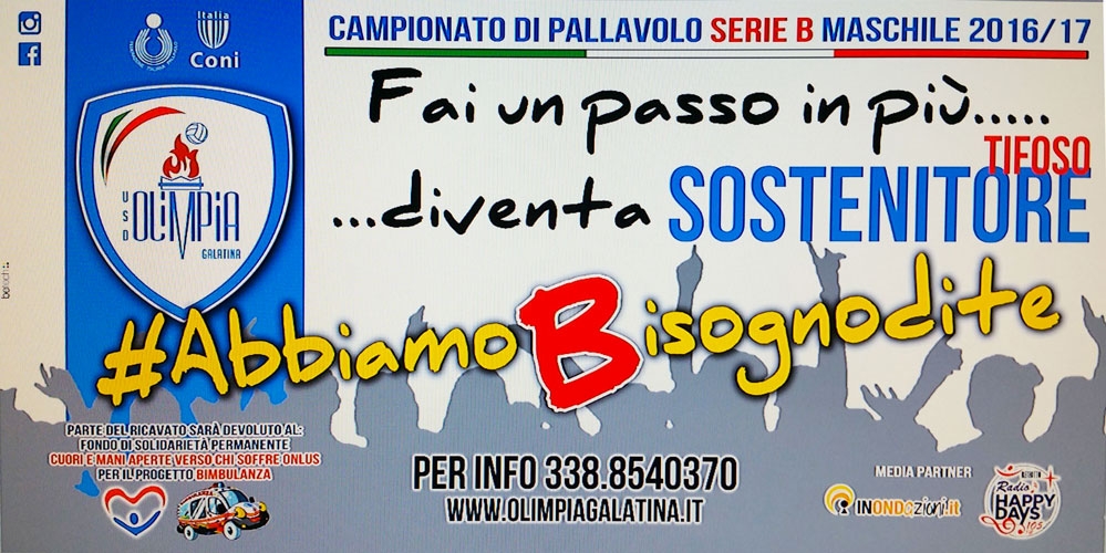Con l'Olimpia Volley &quot;Fai un passo in più...&quot; per sostenere la Bimbulanza