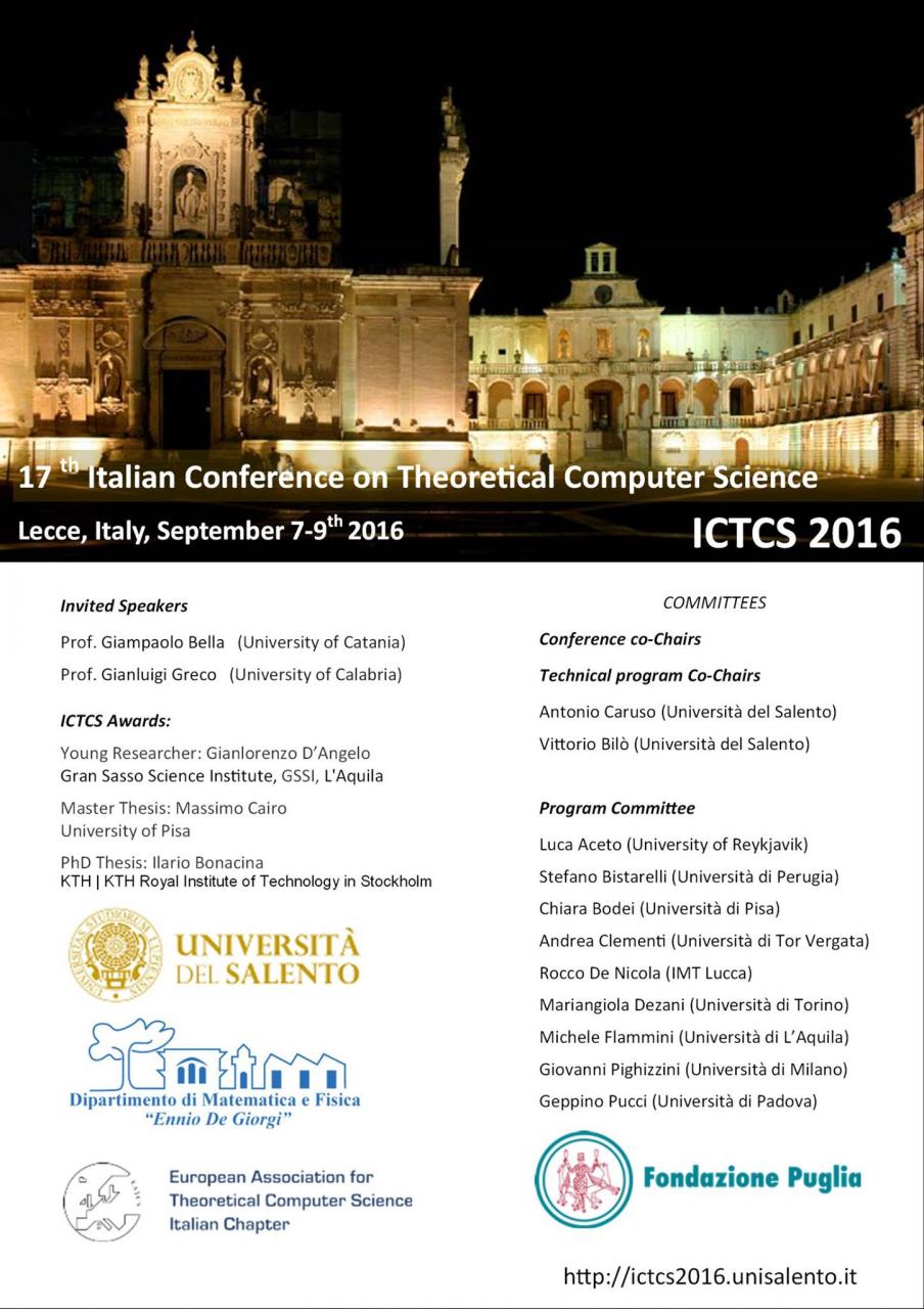 L'Informatica Teorica si dà appuntamento a Lecce
