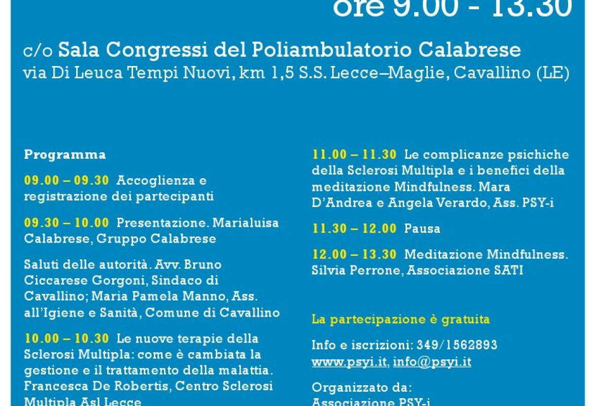 &quot;Mindfulness e qualità della vita in persone affette da sclerosi multipla&quot;