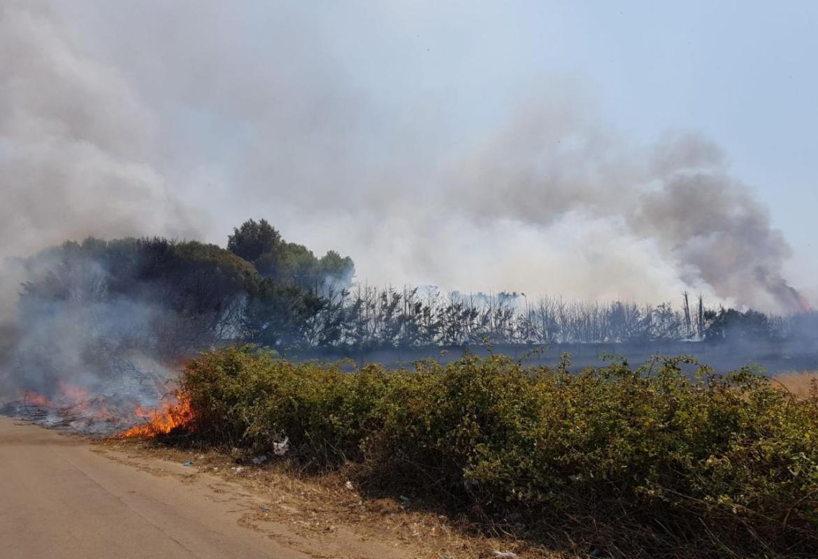 Incendio di notevoli dimensioni brucia in zona Duca