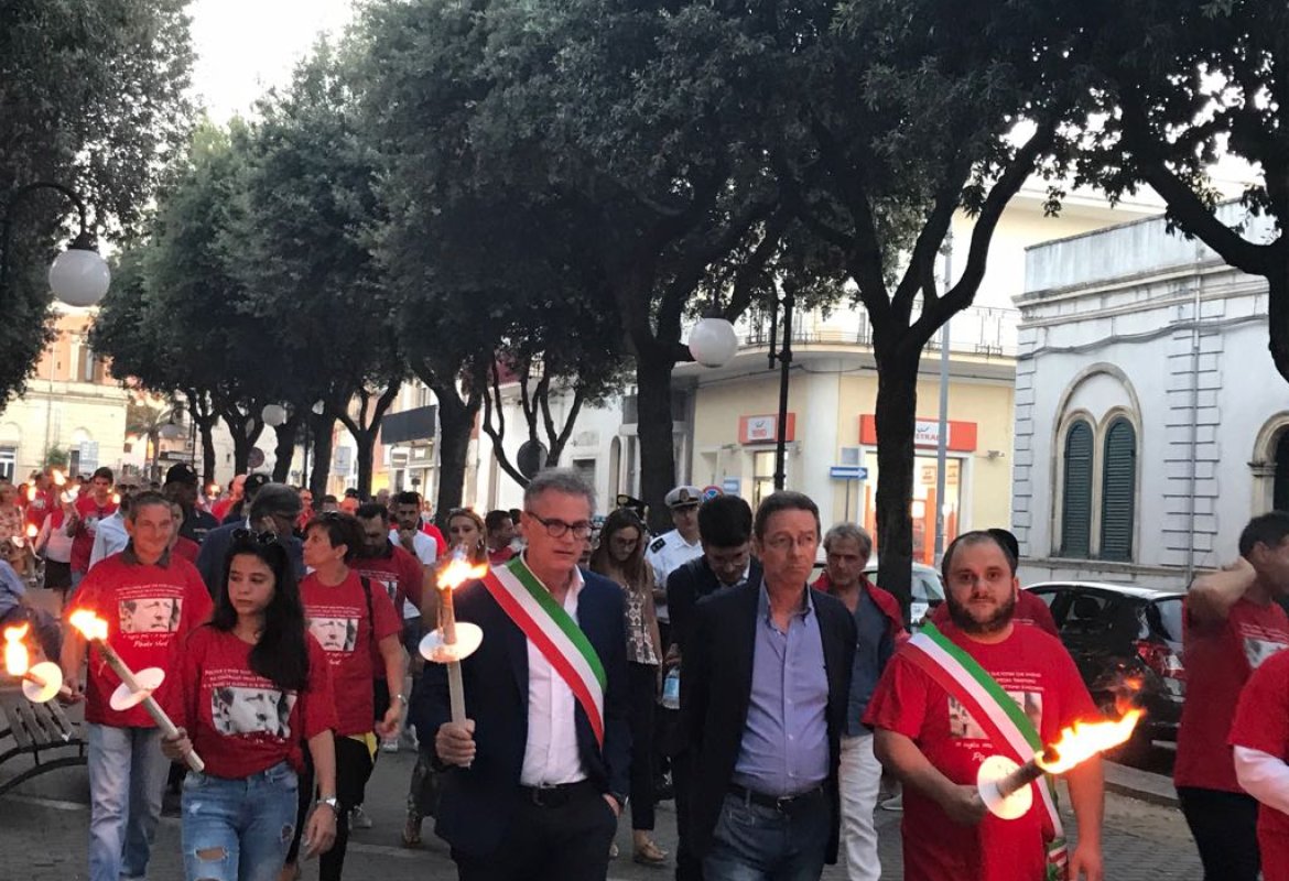 "Paolo Vive". Il sindaco di Galatina sceglie la fiaccolata in ricordo di Borsellino per la sua prima uscita ufficiale fuori città