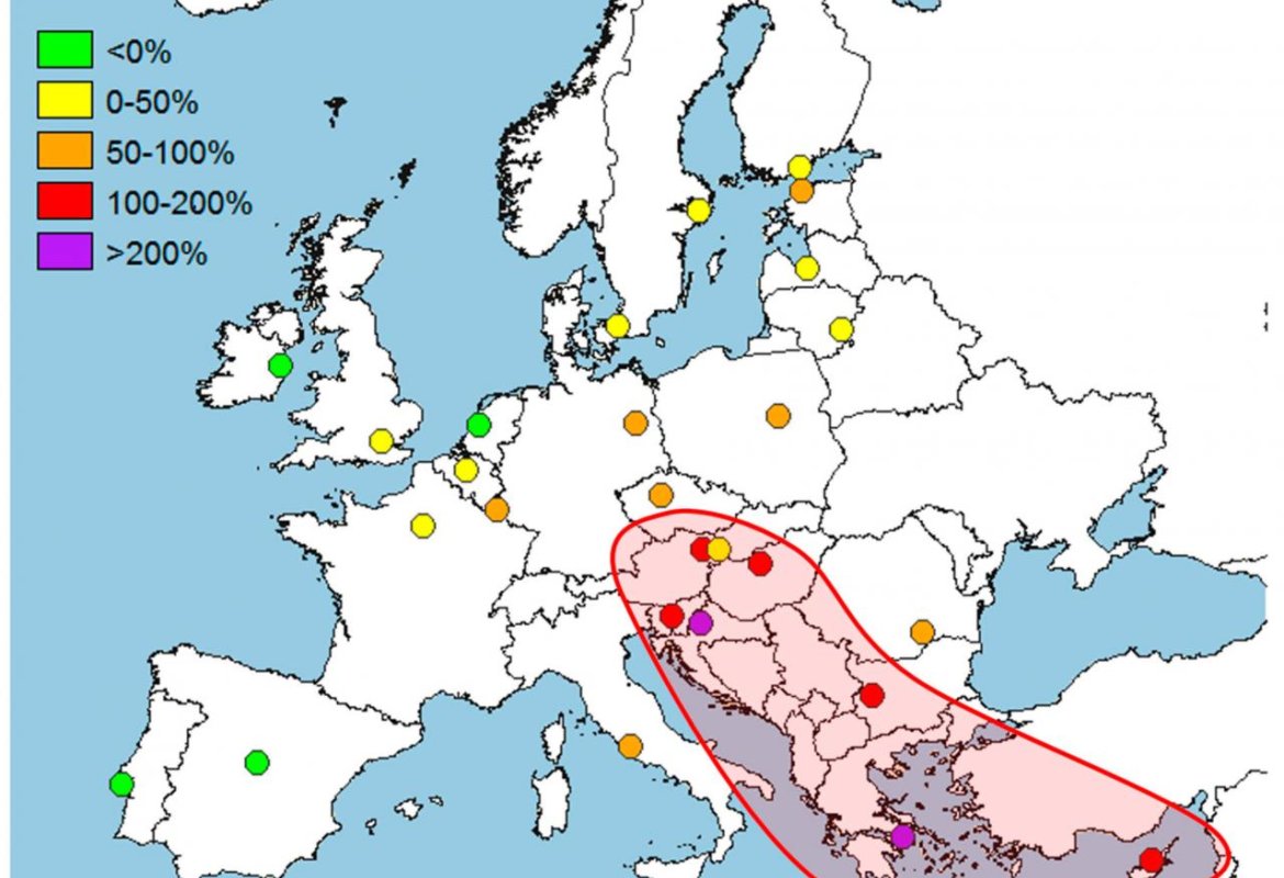 Aumentano le ondate di calore nelle capitali europee