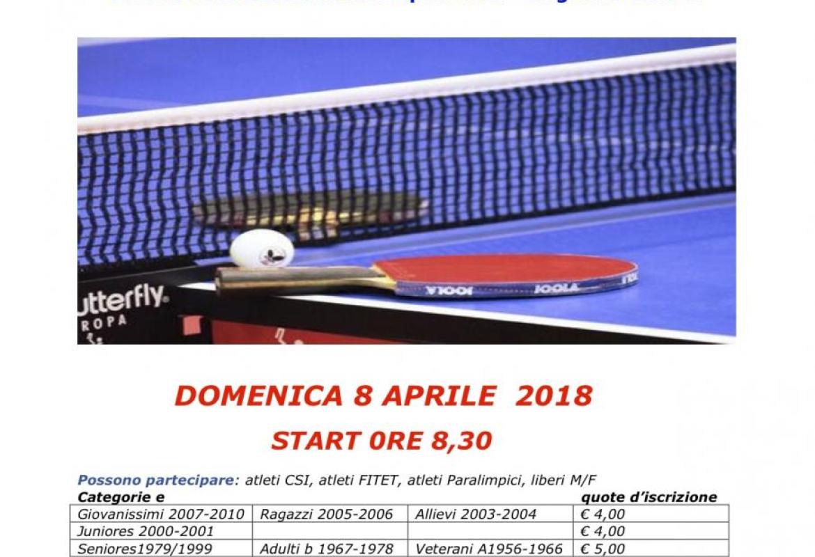 Gran Gala’ della racchetta, aperte le iscrizioni al torneo amatoriale di tennistavolo del Csi