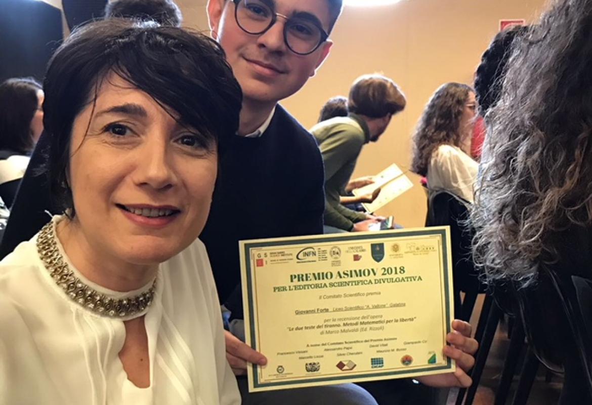 Il “Premio Asimov per l’editoria scientifica divulgativa” ad uno studente dello Scientifico di Galatina