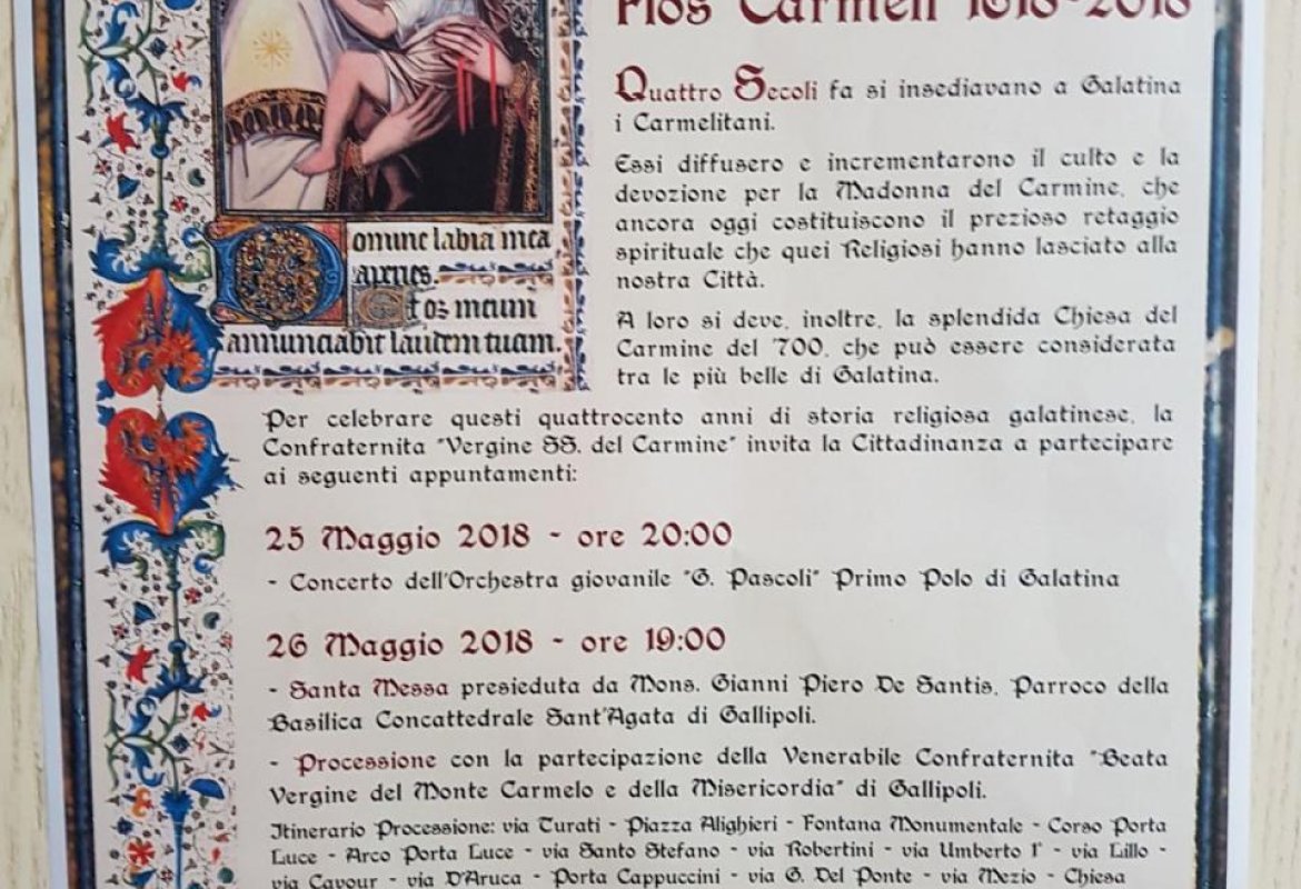 I Carmelitani a Galatina, 400 anni di storia