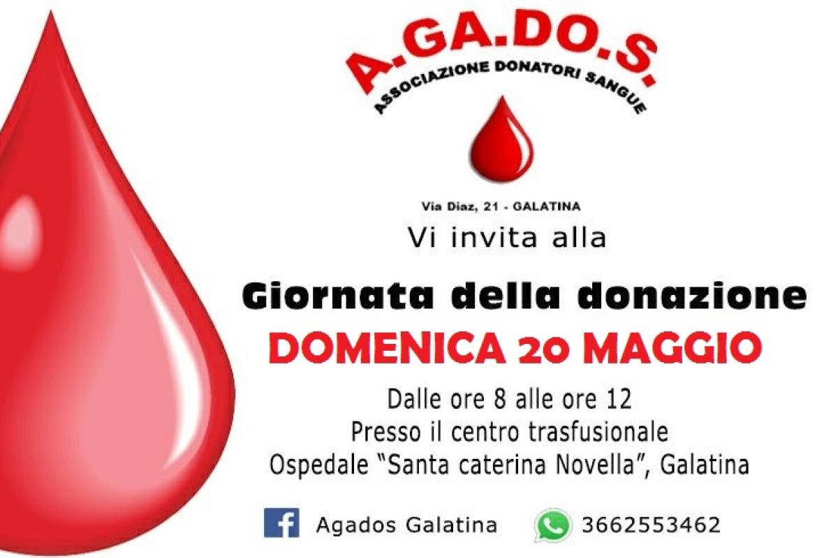 “Una goccia di vita per la vita!", si dona con AGADOS il 20 maggio