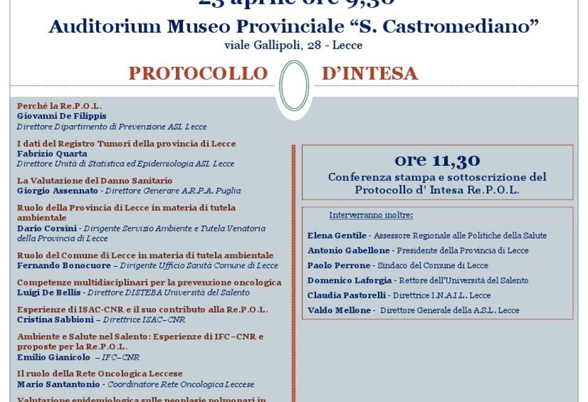 Nasce RePOL, la rete per la prevenzione oncologica leccese
