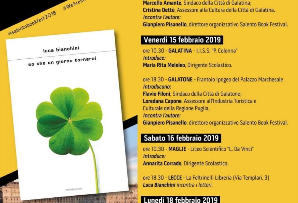 'So che un giorno tornerai', Luca Bianchini a Galatina