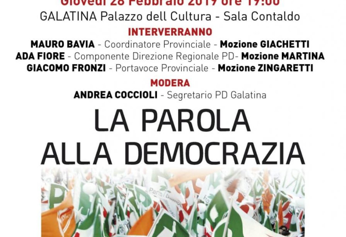 Primarie PD, a Galatina le tre mozioni a confronto