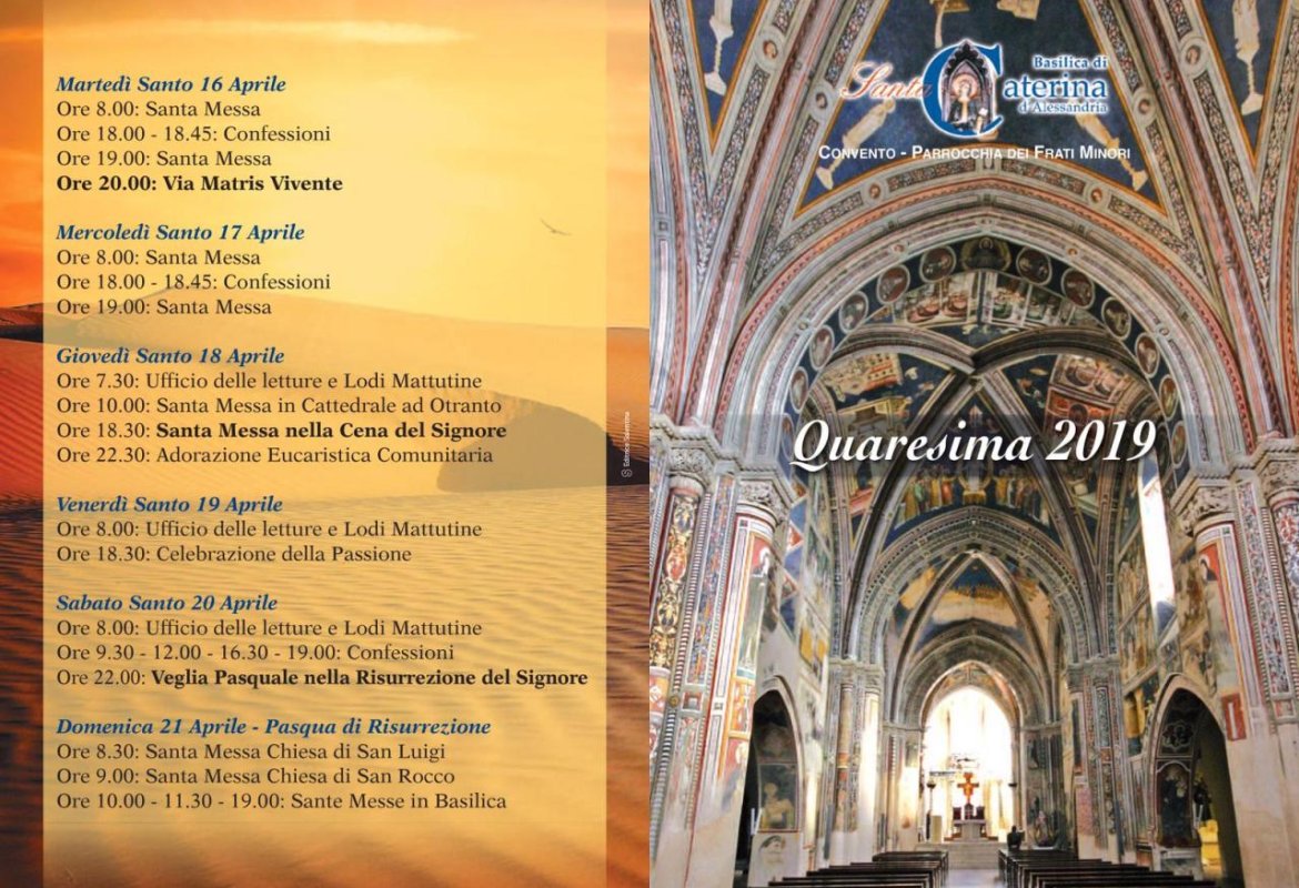 La Quaresima nella Parrocchia di Santa Caterina d'Alessandria