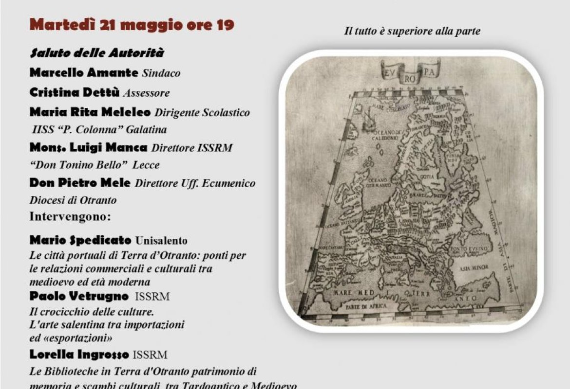 “Terra d’Otranto luogo di fede, tradizioni, culture nell’Europa di ieri e di oggi” 