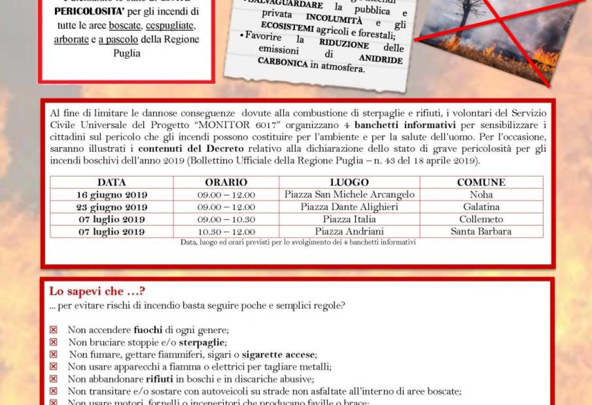 Progetto “Monitor 6017”, al via la campagna antincendi