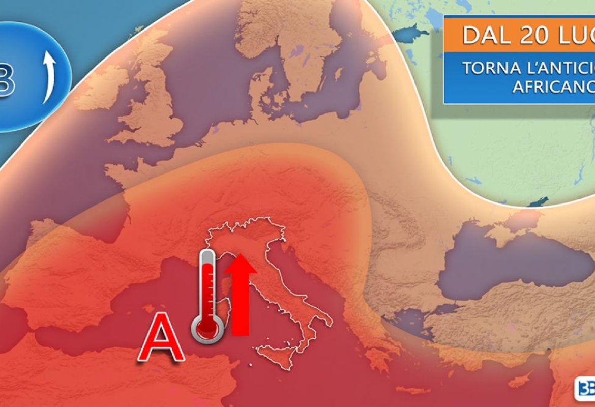 "Dopo il 20 luglio probabile ritorno dell’anticiclone africano"