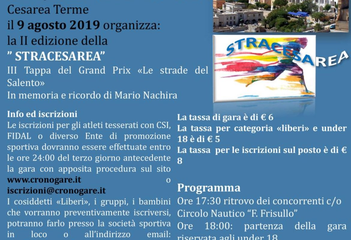 “Stracesarea”, il Gran Prix torna a Santa Cesarea
