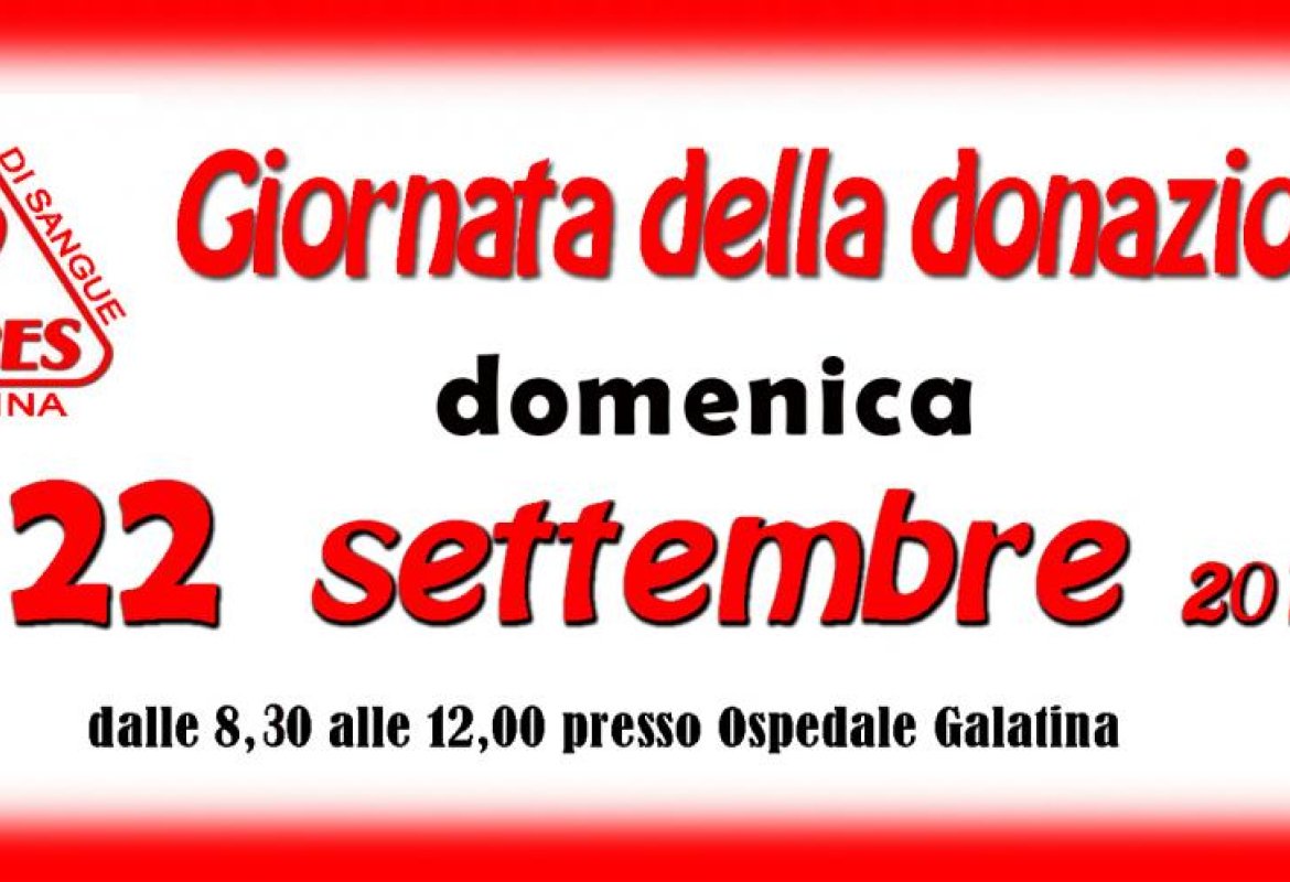 Domenica si dona il sangue con la Fratres