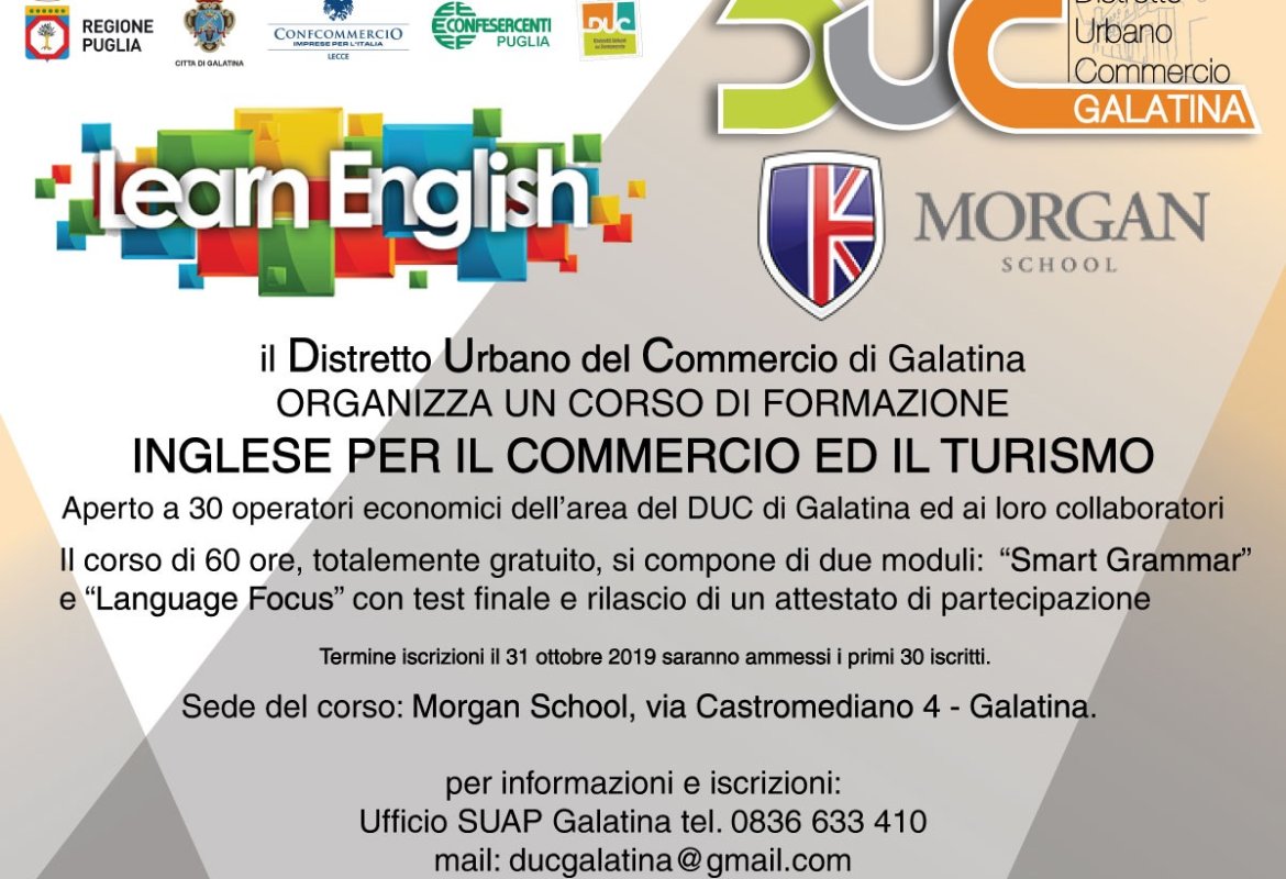 A Galatina un corso di ingese gratuito per i commercianti