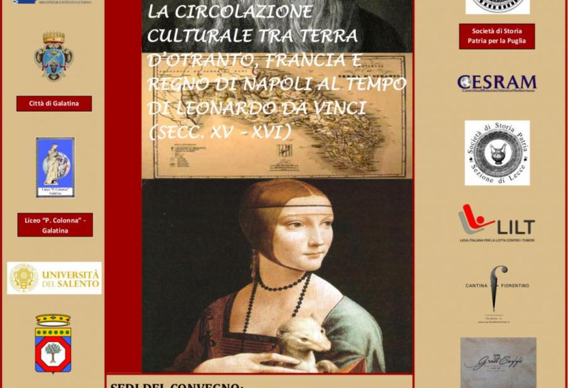 “La circolazione culturale tra Terra d’Otranto, Francia e Regno di Napoli al tempo di Leonardo da Vinci (secoli XV – XVI)”, un convegno a Galatina