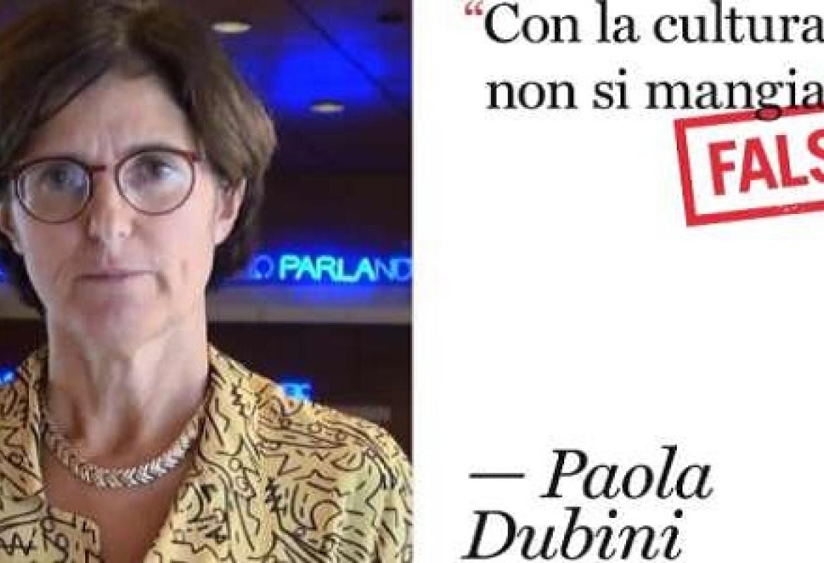 &quot;Con la cultura non si mangia. Falso!&quot;