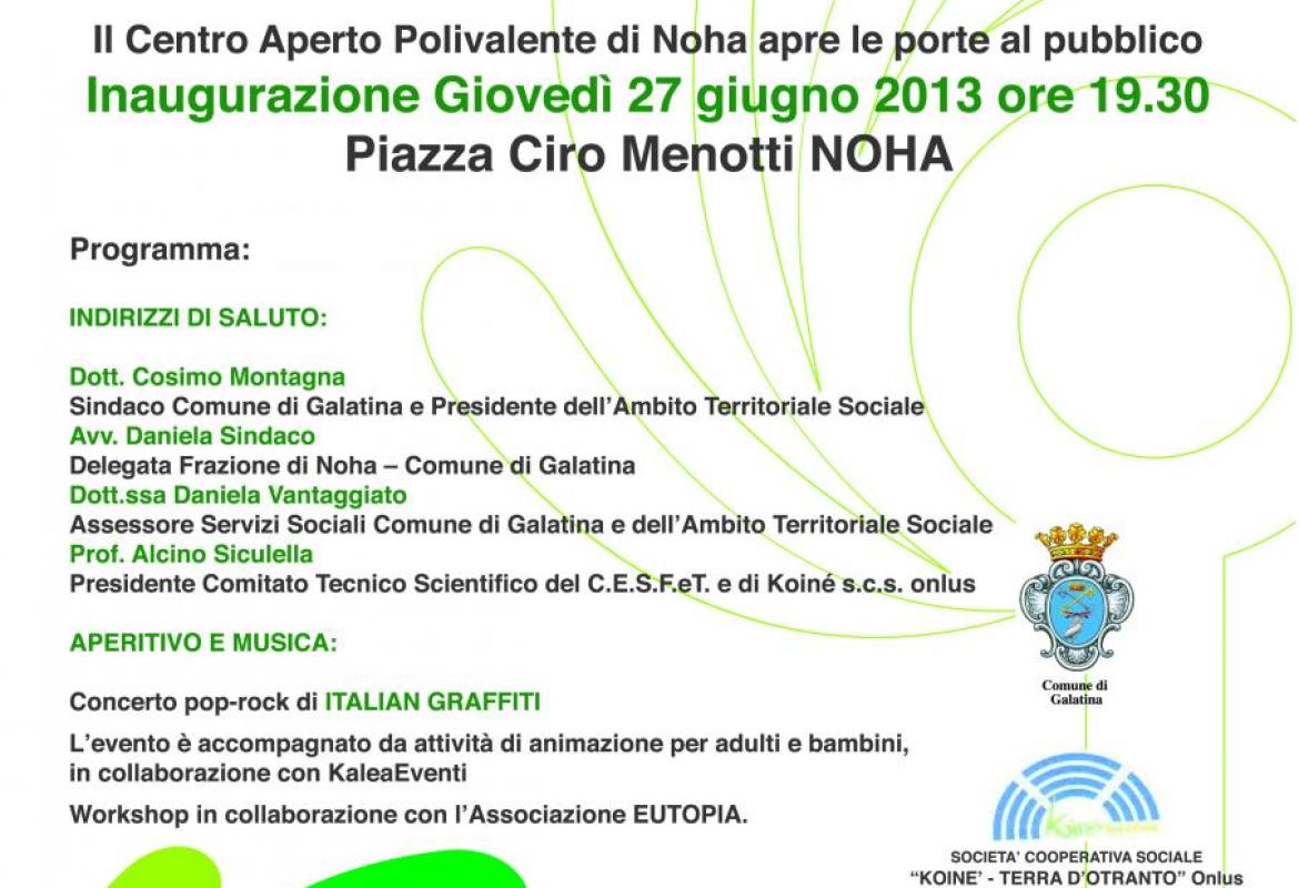 Apre il Centro polivalente nell'ex-scuola elementare di Noha
