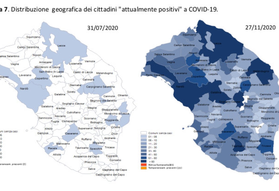 COVID-19. Attualmente sono contagiati 2,9 abitanti di Galatina ogni 1000 