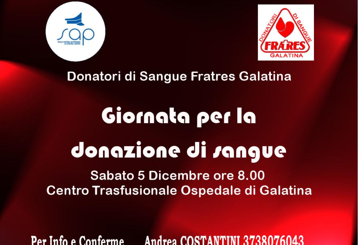 I rappresentanti del Sindacato Autonomo di Polizia di Lecce donano il sangue presso il Centro Trasfusionale di Galatina