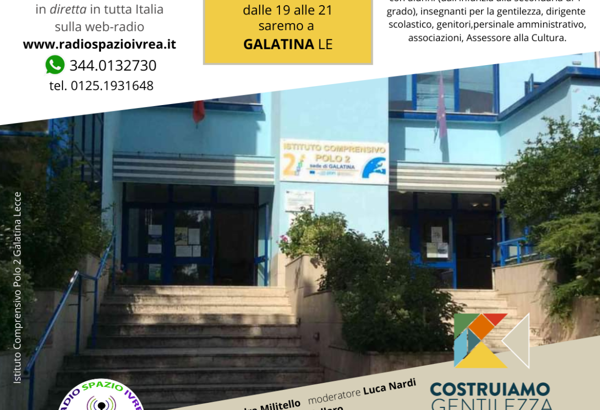 La trasmissione radio "Spazio Costruiamo Gentilezza" arriva al Polo 2 di Galatina