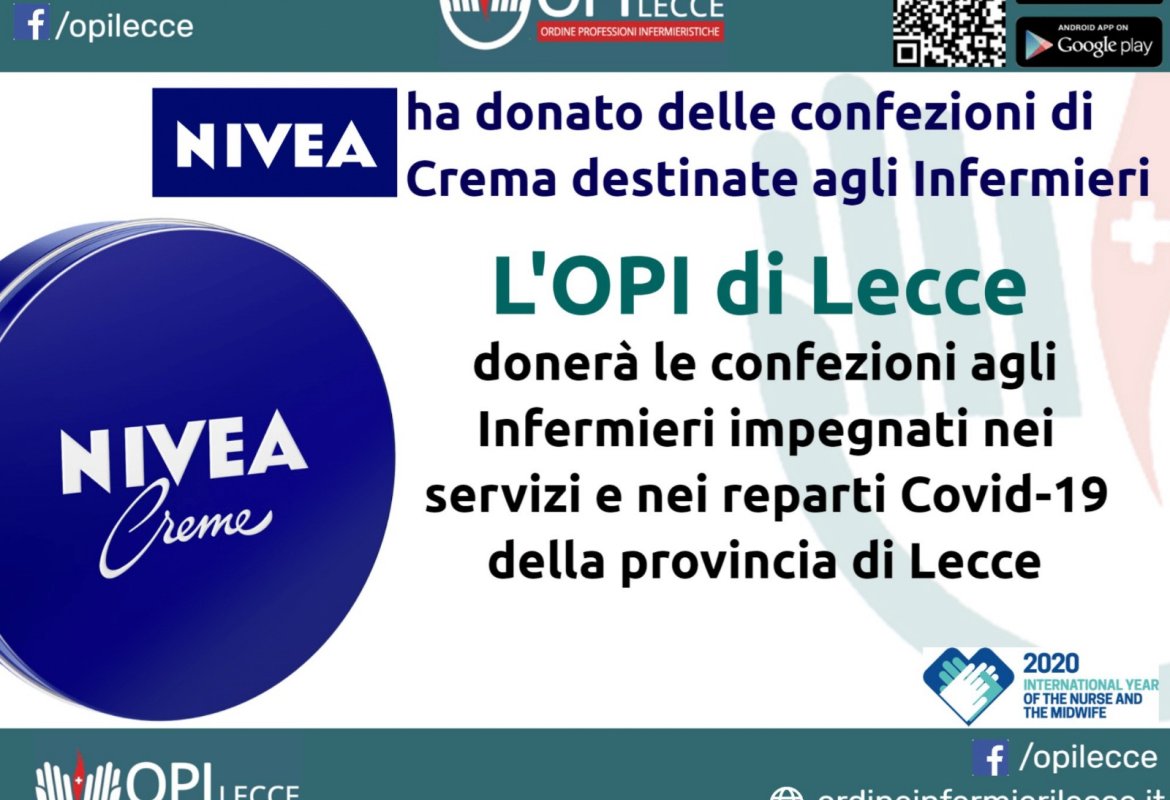 Crema Nivea per gli infermieri impegnati in reparti covid