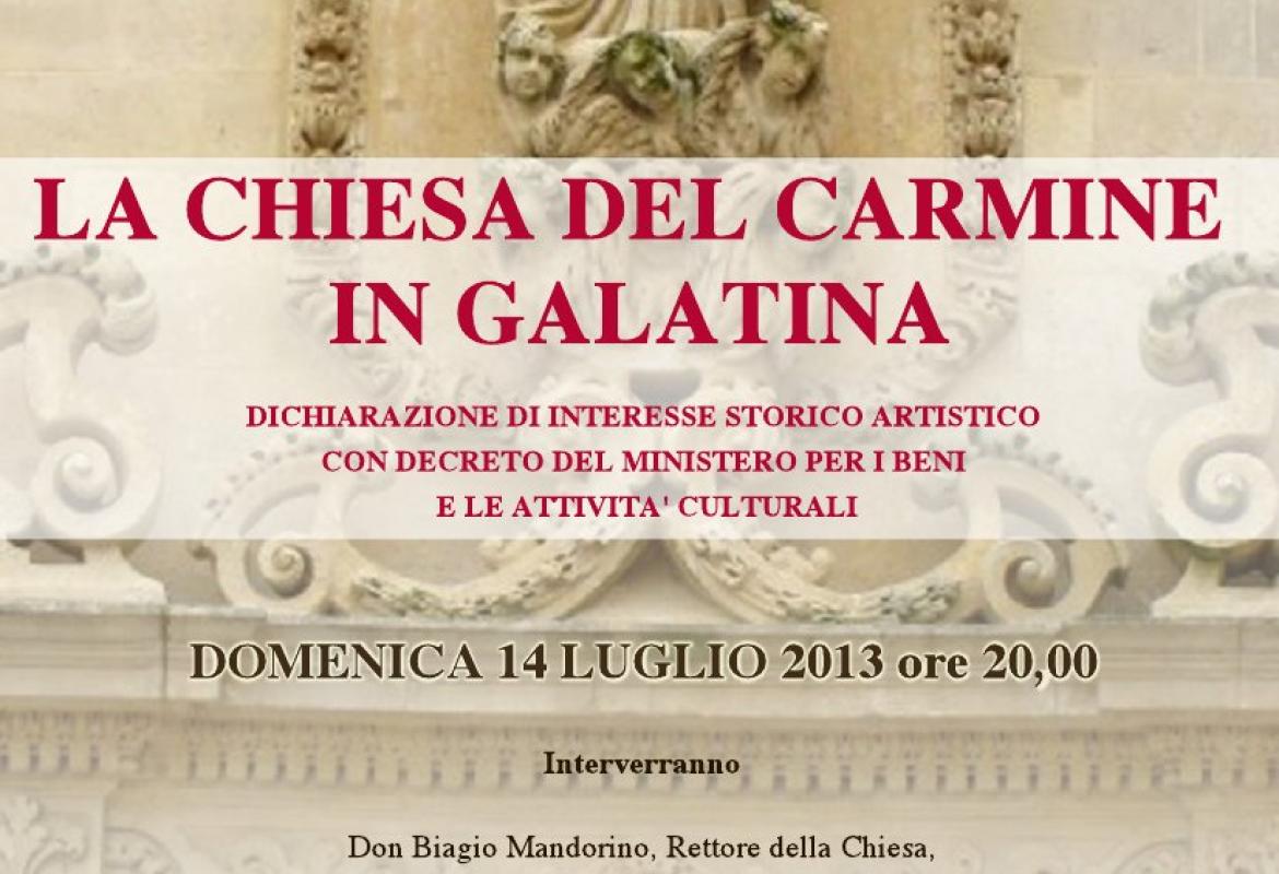 La Chiesa del Carmine è un 'Bene Immobile di interesse storico-artistico'