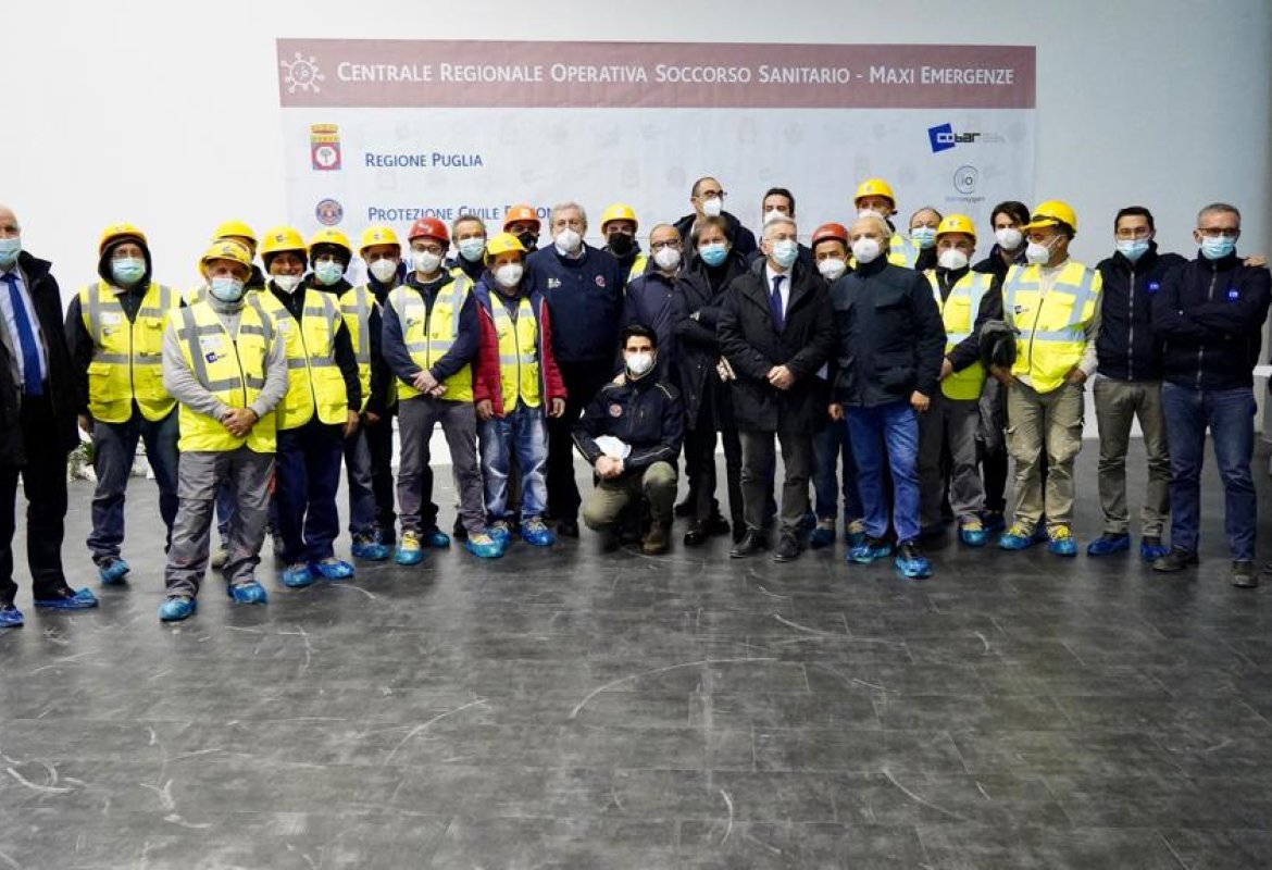 COVID-19. Puglia arancione con 1123 nuovi casi, 79 in provincia di Lecce. Inaugurato il nuovo Ospedale Covid in Fiera del Levante 