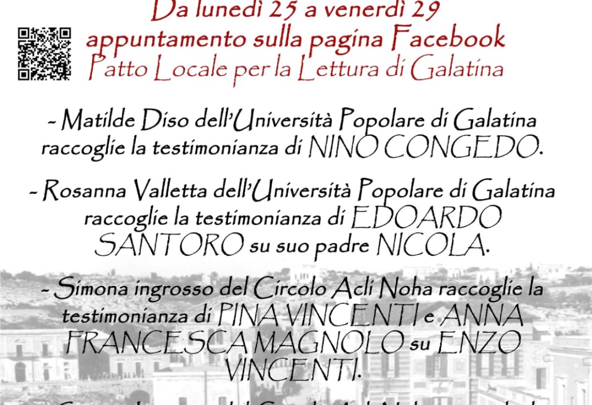 A Galatina "Memorie narranti" per la Giornata della Memoria