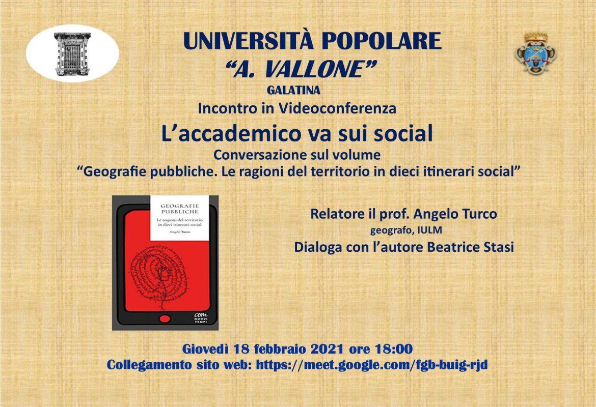 "Geografie pubbliche. Le ragioni del territorio in dieci itinerari social”