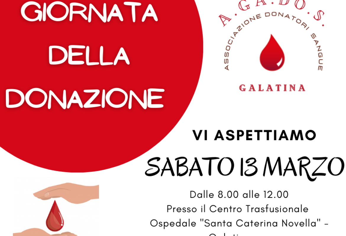A.GA.DO.S. invita a donare il sangue