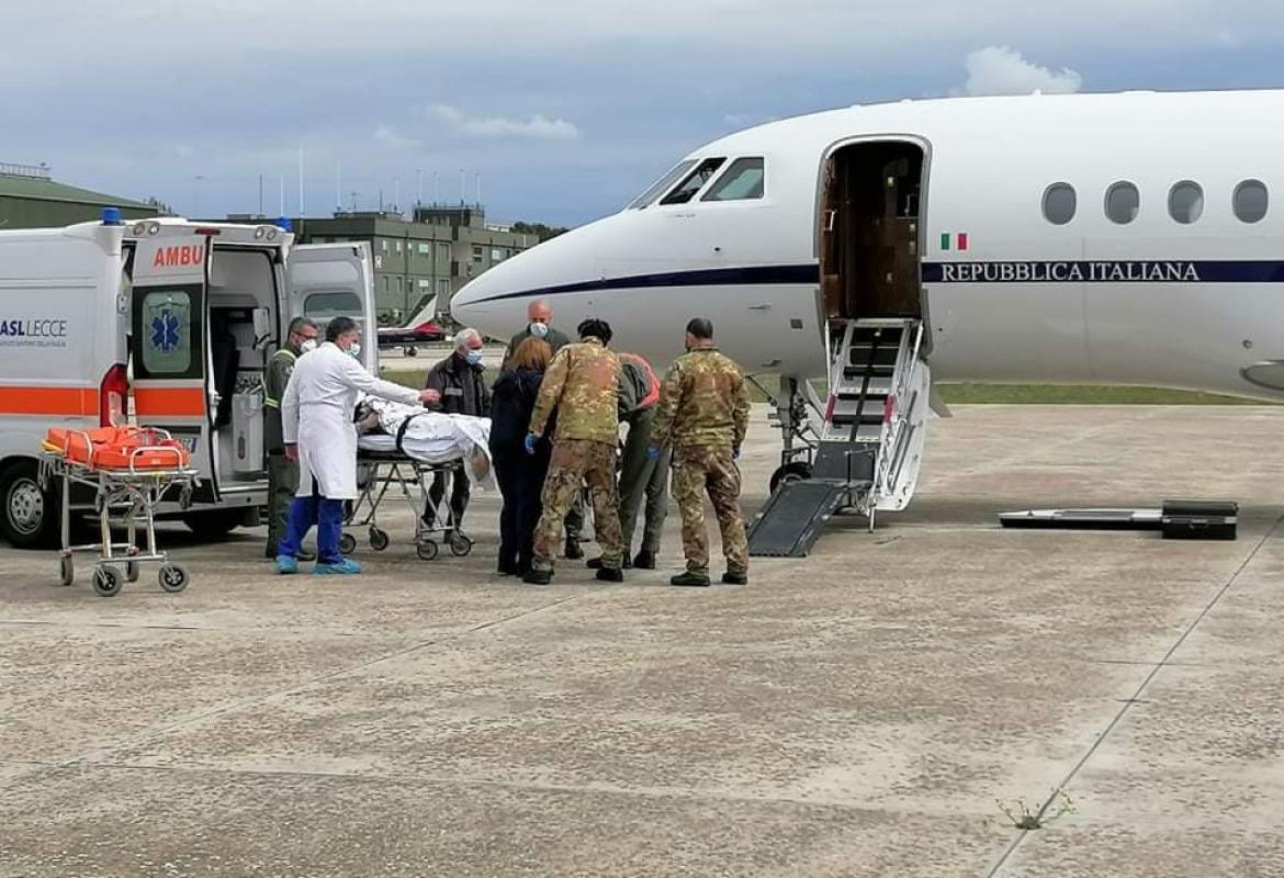 Volo sanitario da Galatina a Trieste per trasferire un ventisettenne in pericolo di vita