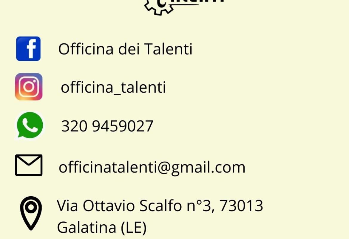 "Officina dei Talenti sei tu"