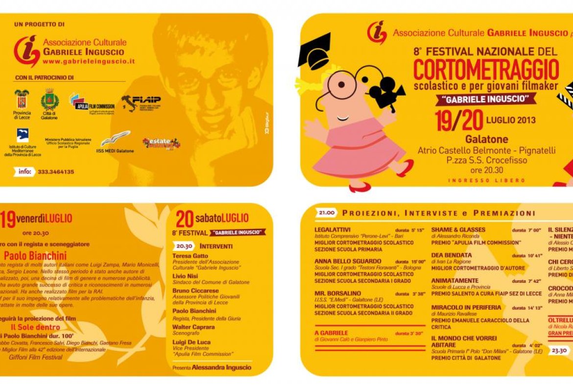 È all'ottava edizione il festival del cinema scolastico "Gabriele Inguscio"