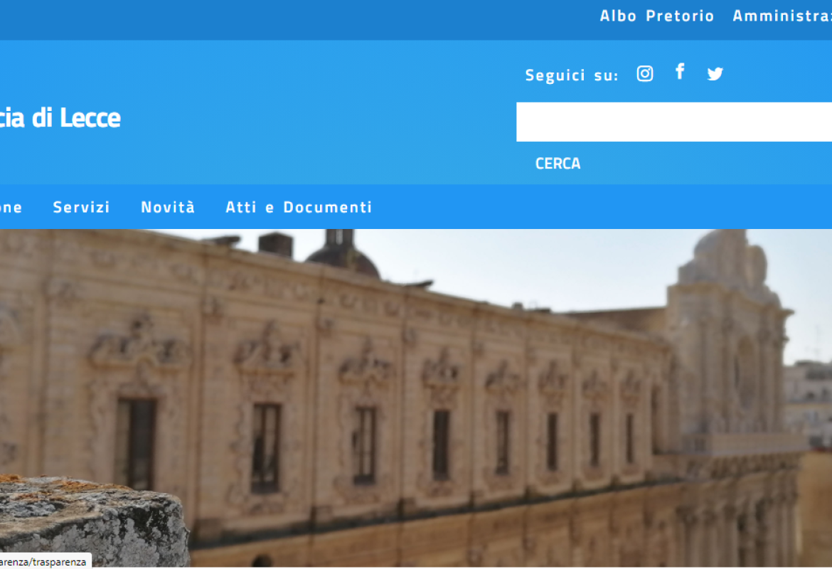 Il nuovo portale della Provincia di Lecce