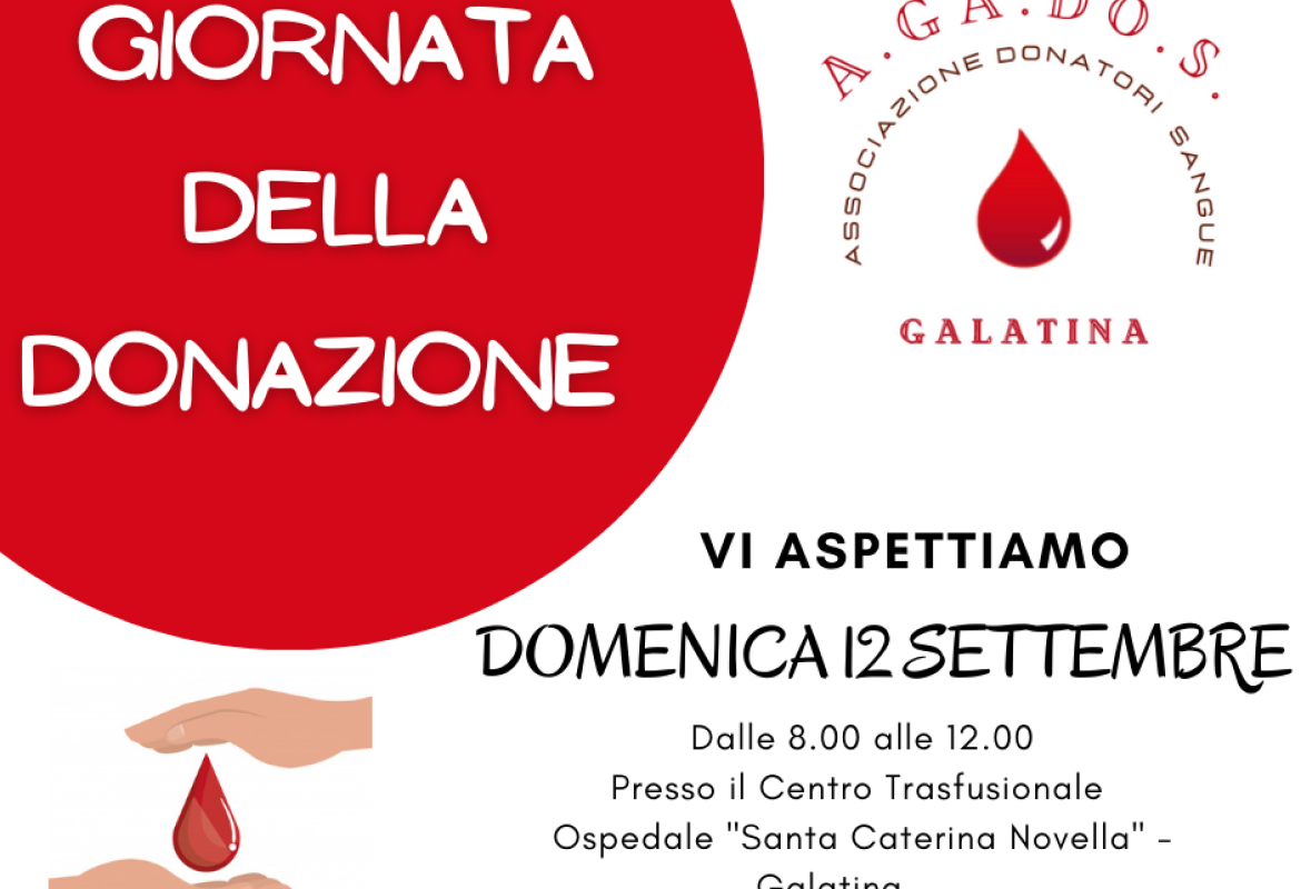 Domenica 12 si dona il sangue con Agados