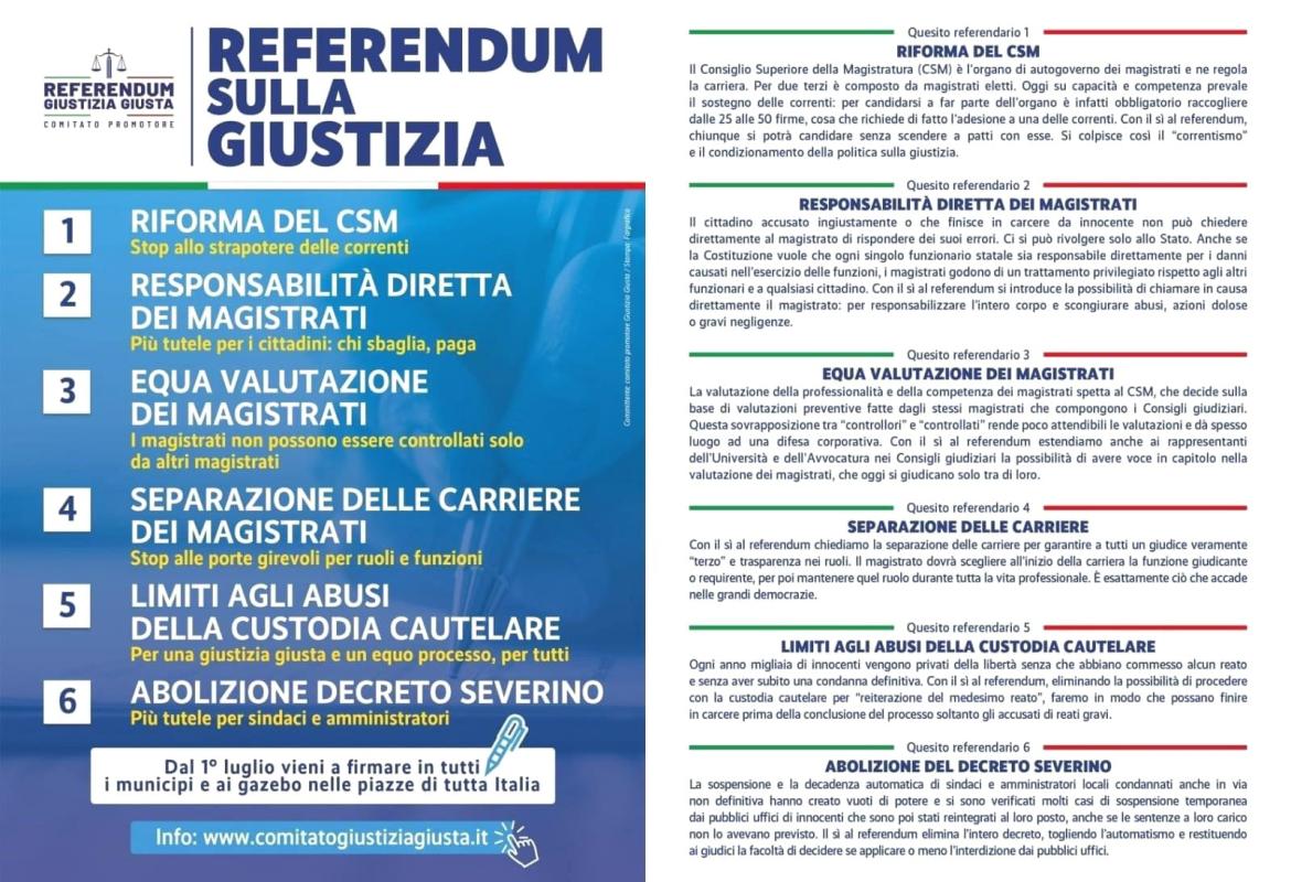 Galatina al centro ha consegnato le 700 sottoscrizioni raccolte per i referendum sulla Giustizia